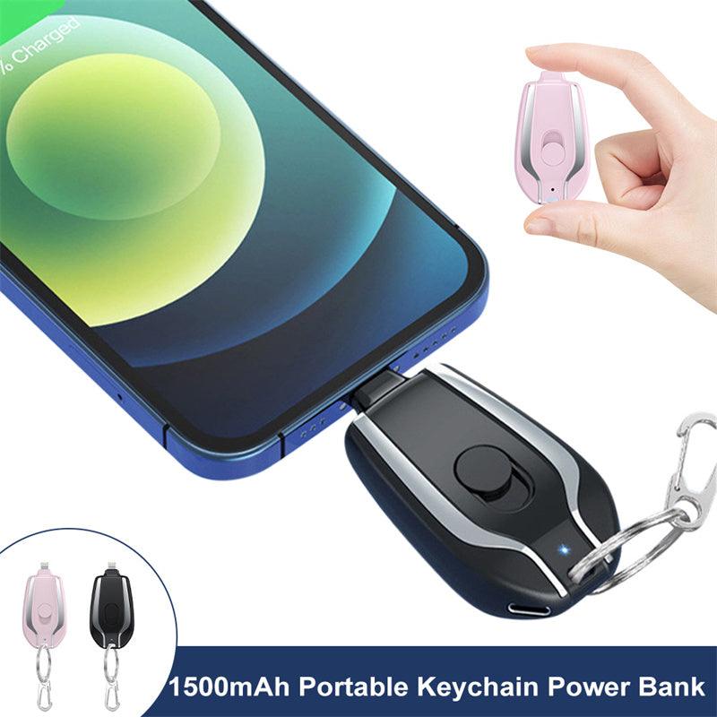 Mini power bank breloc portabil 1500mAh rezistent la apă și șocuri

