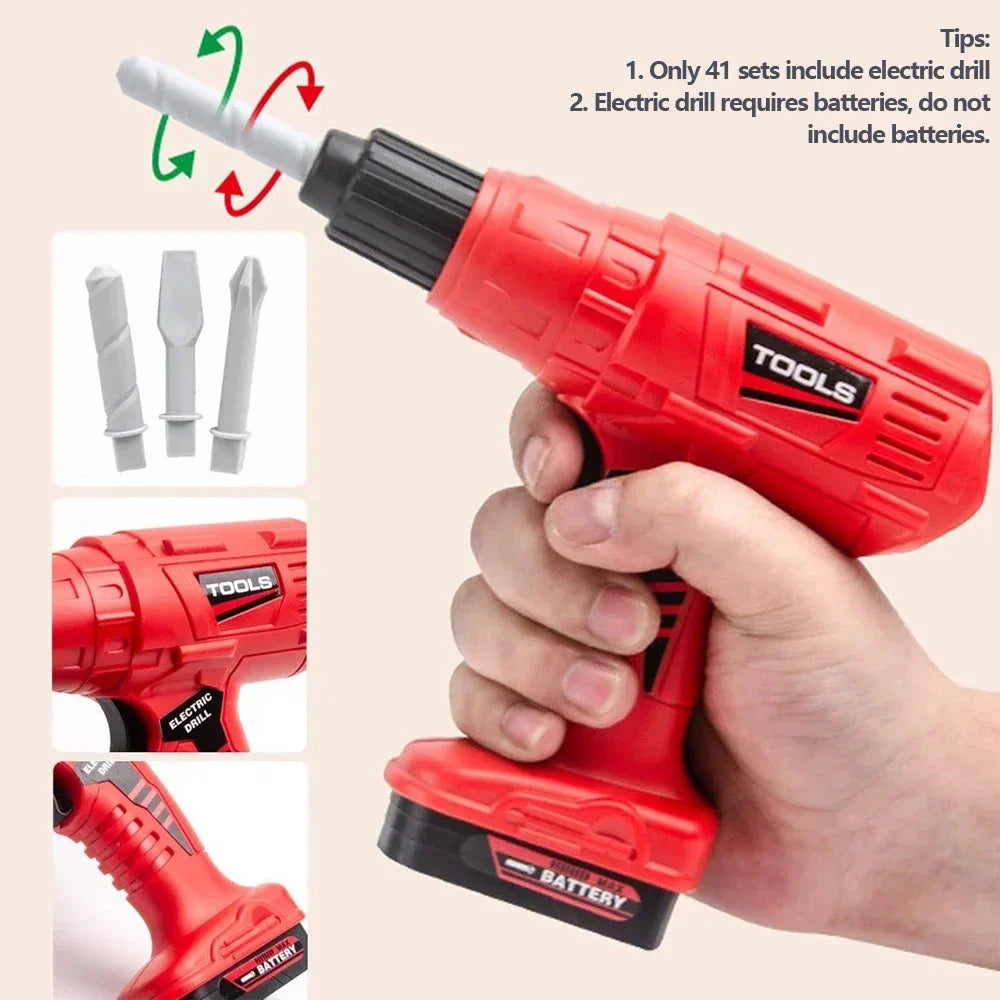 Set unelte jucărie pentru copii educativ cu burghiu electric 38-42 piese Chriyungel